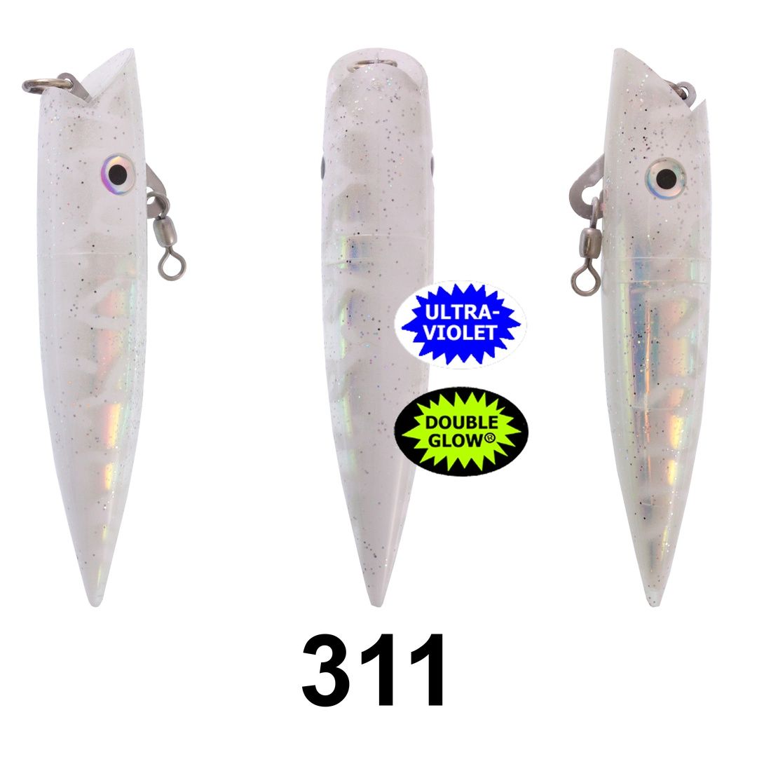 Silver Horde Ace Hi Plug 5&quot; UV Pearl White Lightning