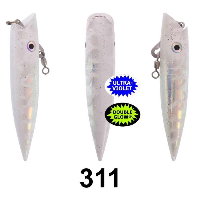 Silver Horde Ace Hi Plug 5&quot; UV Pearl White Lightning