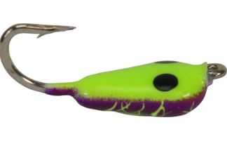 WM Tungsten Shrimp #12 Glow Chartreuse/Purple Crackerized
