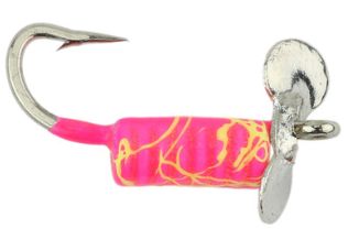 WM Tungsten Whirly Bug Jig #12 Pink Yellow Crackerized