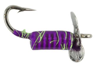 WM Tungsten Whirly Bug Jig #12 Purple Lime Crackerized