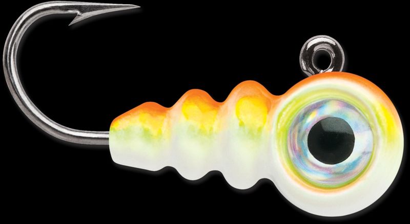 VMC Larv Eye Jig 1/32 Orange Chartreuse Glow
