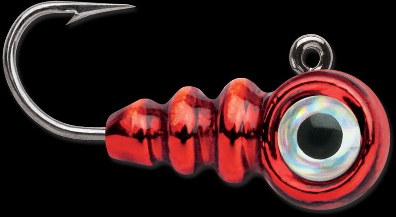 VMC Larv Eye Jig 1/32 Glow Metallic Red