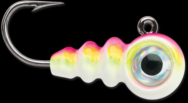 VMC Larv Eye Jig 1/32 Pink Chartreuse Glow