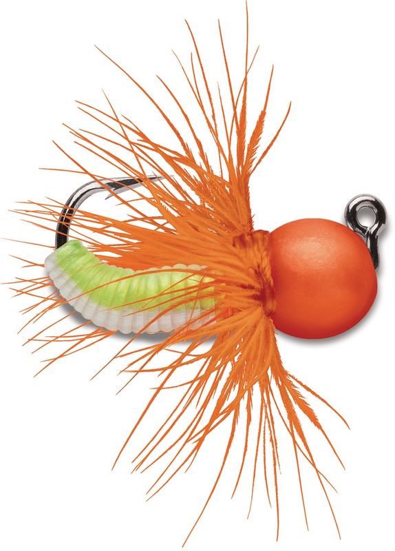 Tungsten Fly Jig 1/64 Orange Chartreuse Glow