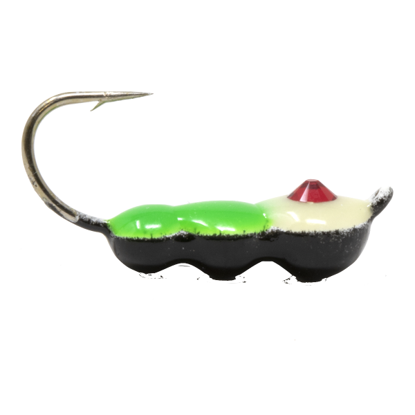 Clam Half Ant Drop #10 White Green