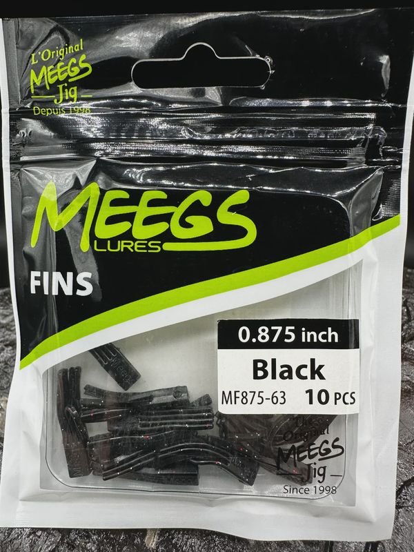 Meegs Fins Regular 1.35&quot; 8pk Black