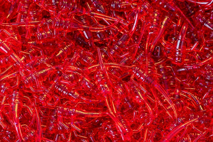 Panfish Plastics Chigger Fry 1&quot; Blood Red
