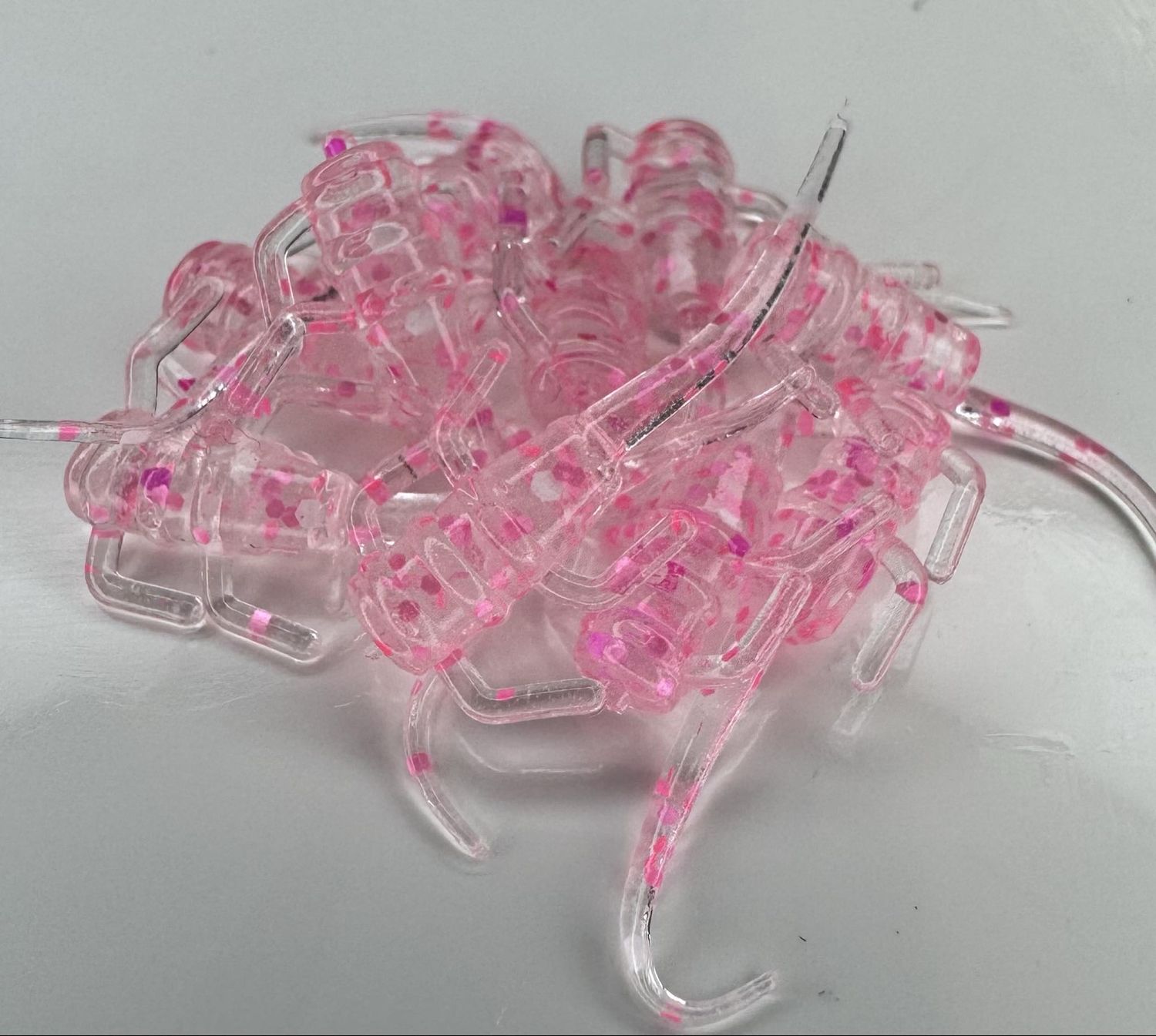 Panfish Plastics Chigger Fry 1&quot; Snow Star Glow