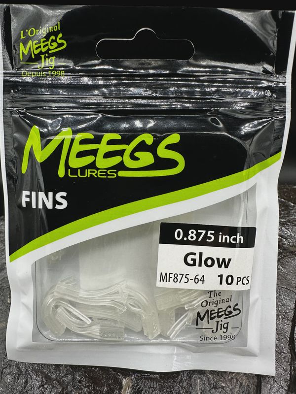 Meegs Fins Small .875&quot; 10pk Glow