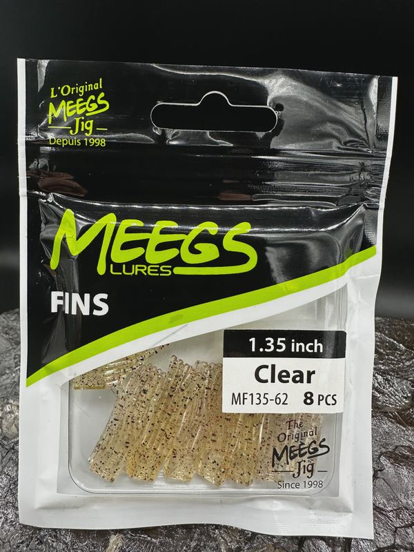 Meegs Fins Regular 1.35&quot; 8pk Clear