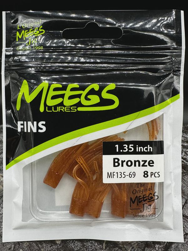 Meegs Fins Regular 1.35&quot; 8pk Bronze
