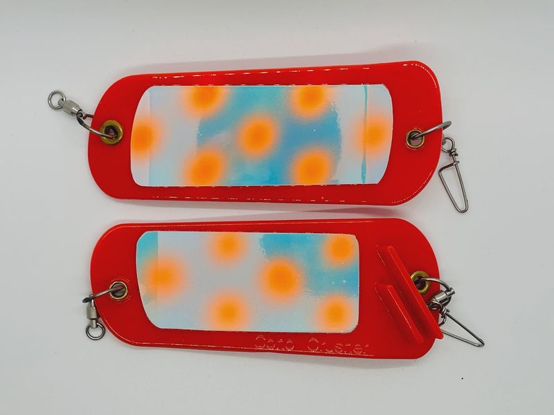 Gator Tackle 5.5&quot; Coho Crusher Flasher Orange Fire Dots