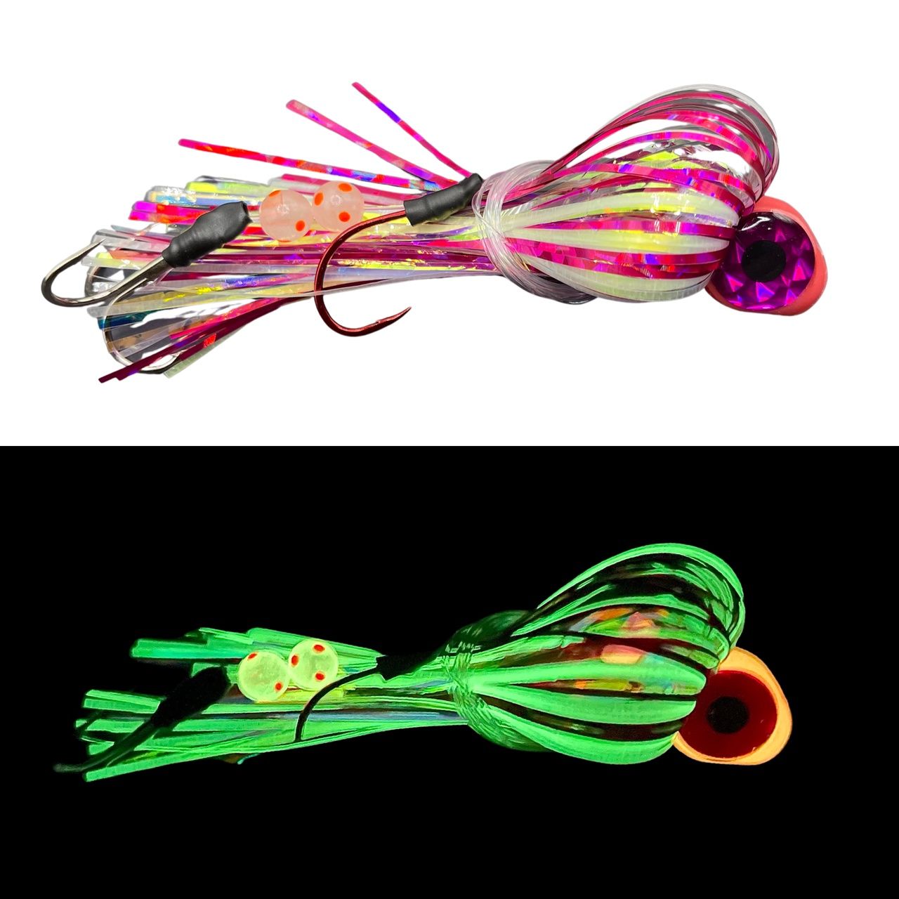 Beaver&#39;s Lures Big Eyed Trolling Fly Pink Squid