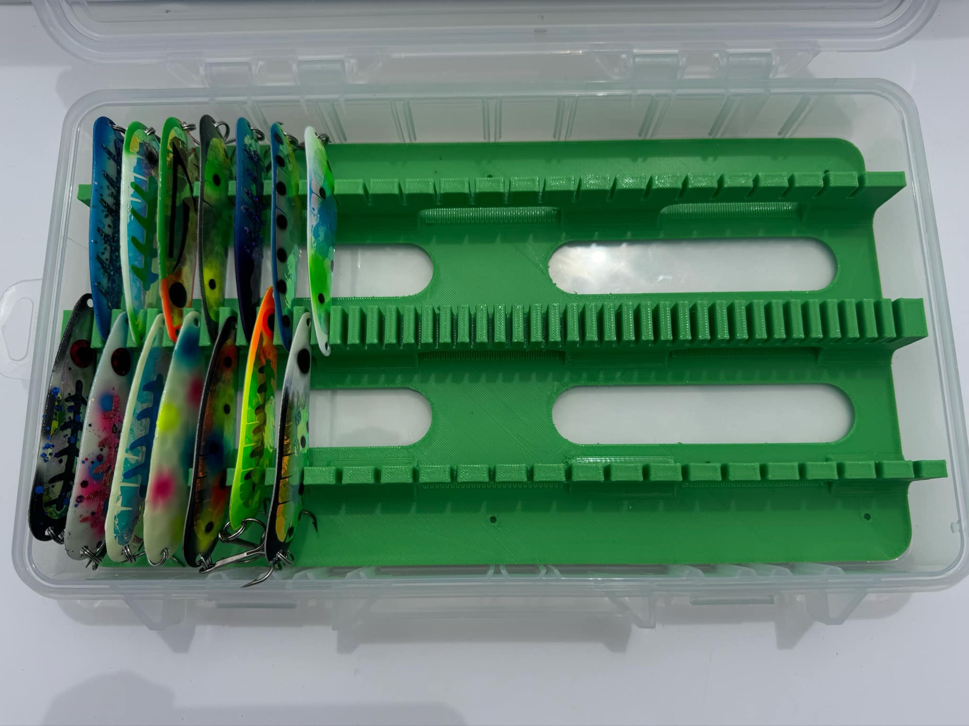 hanging spoon tackle box for Spoons These Clam spoon boxes are made with polypro and a foam insert to protect and organize your ice fishing spoons and other lures What are ideas for hanging