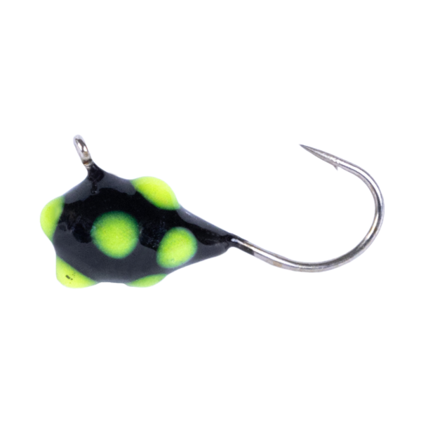 Clam Confetti Drop #12 Black Chartreuse Glow Dot