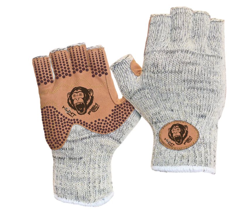 Fish Monkey Half Finger Grip Gloves Tan XXL