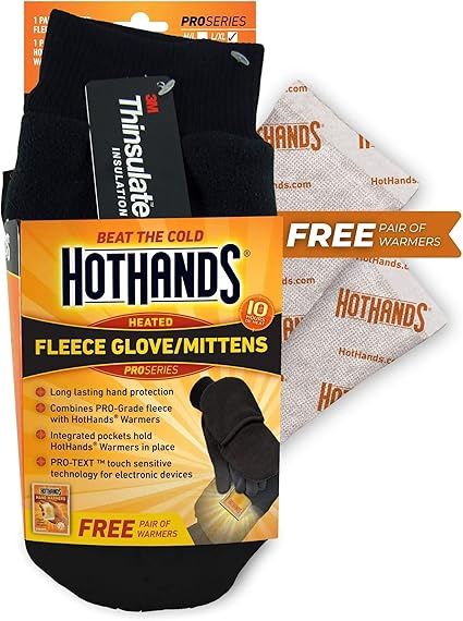 Hot Hands Heat Max Heated Fleece Glove/Mitts L/XL