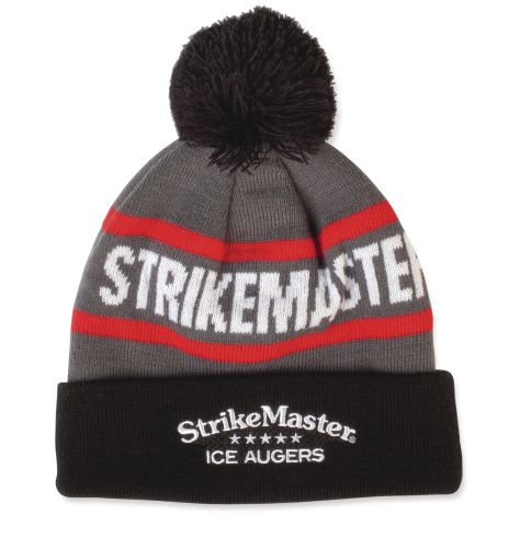 Strikemaster Pom Beanie Black/Grey/Red