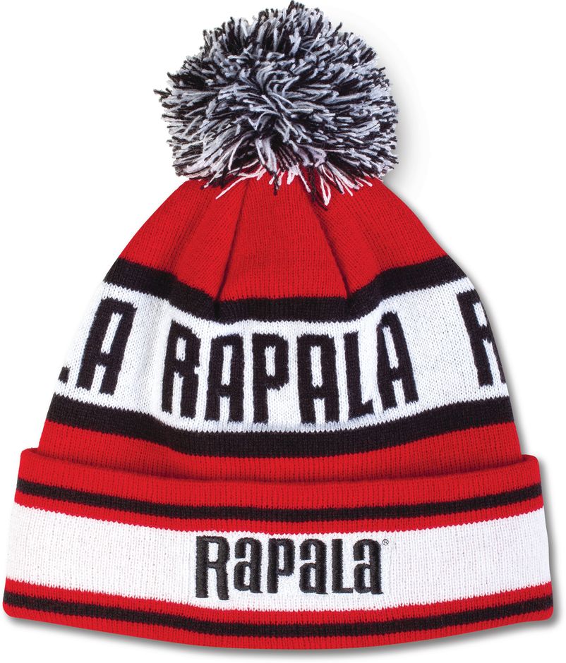 Rapala Pom Beanie Red/White Black Logo