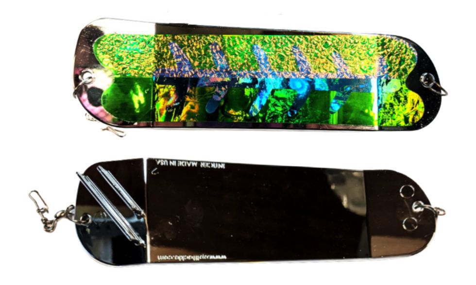 Salmon Candy Flasher 8" Chrome Stud UV