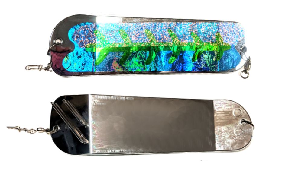 Salmon Candy Flasher 8" Blue Stud UV