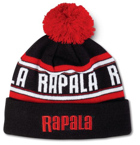 Rapala Pom Beanie Black/Red/ White Logo