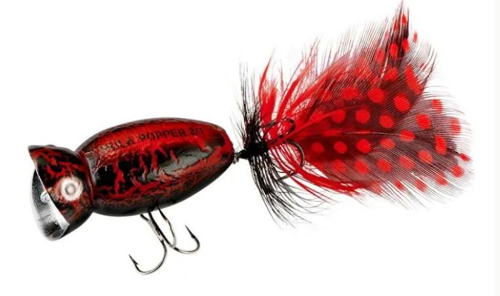 Arbogast Hula Popper 2.0  Black Death