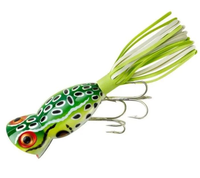 Arbogast Hula Popper Hula Popper 5/8oz Leopard Frog**