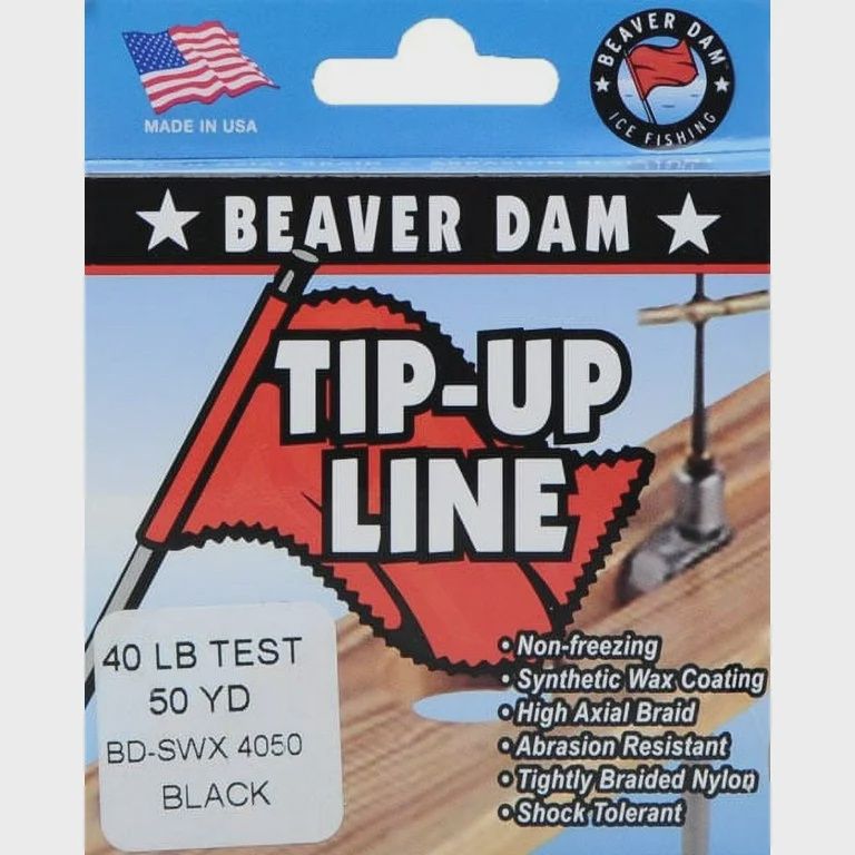 Beaver Dam Tip Up Line Black 50yd 20#