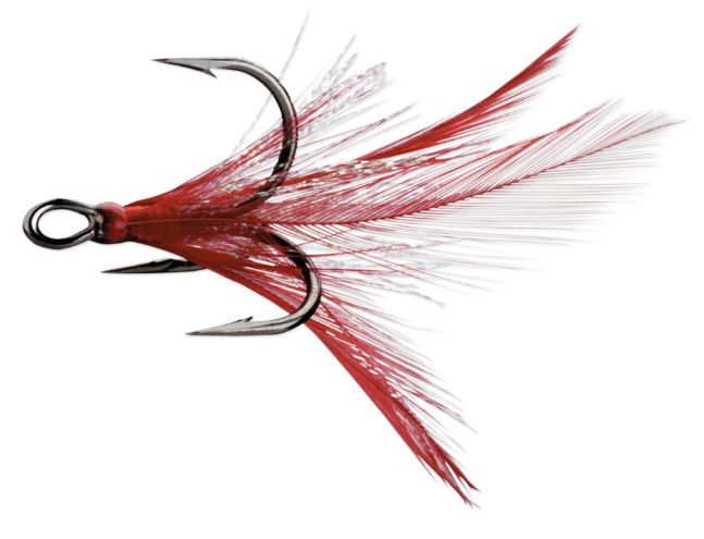 VMC Dressed X-Rap Treble 2PK Black Nickel Red/White #6