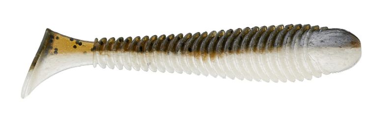 Googan Saucy Swimmer 3.8" Green Pumpkin Pearl