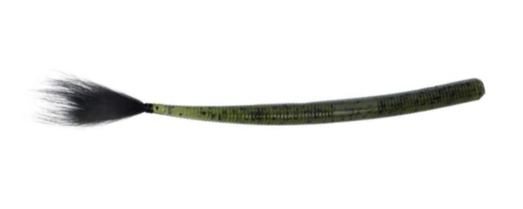 Rabid Baits Shaker Worm 6” Green Pumpkin Black