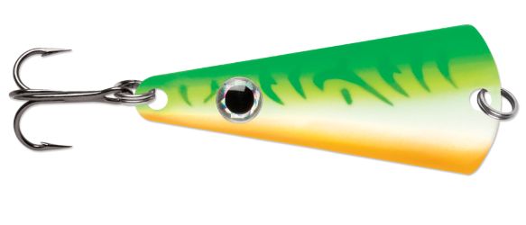 VMC Tingler Spoon 1/16 Glow Green Fire UV