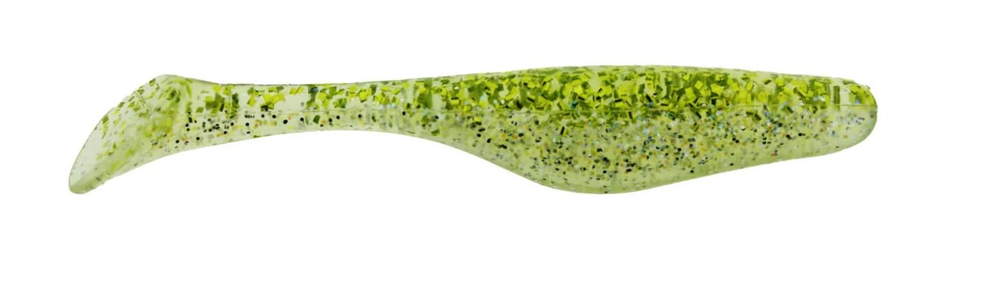 Walleye Assassin Turbo Shad 4” Chartreuse Diamond