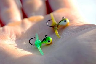 VMC Mustche Jig 1/16 Orange Chartreuse Glow**