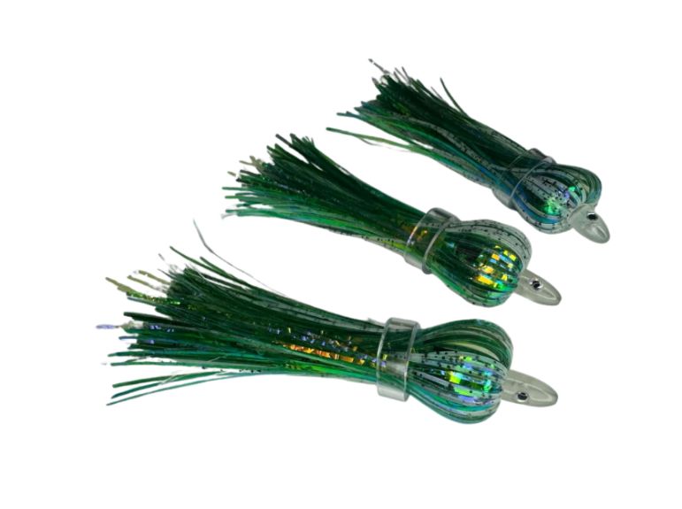 Screamin' Drags 4" Flies 3pk Northern Lights Glow