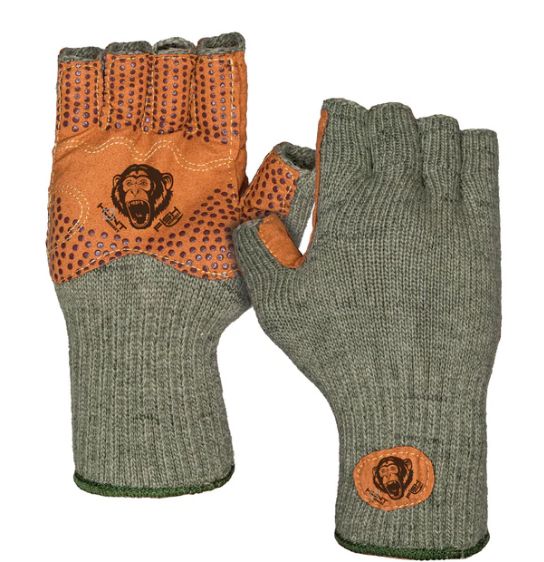 Fish Monkey Half Finger Grip Gloves Green Large/XL