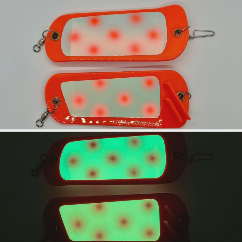 Gator Tackle 5.5" Coho Crusher Flasher Orange Fire Dots