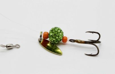 Plum Creek Fluorocarbon Rig 15# #6 Bladed Veggie Soup