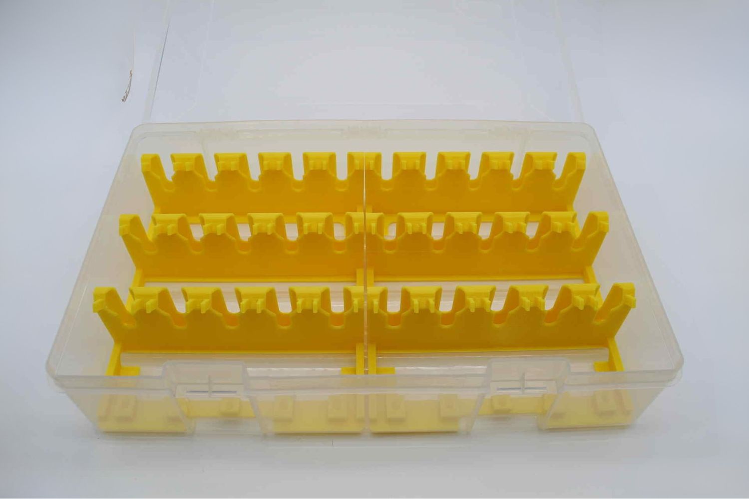 Trolling Plug Box, Left Side: 4" Plug Insert (Yellow), Right Side: 4" Plug Insert (Yellow)