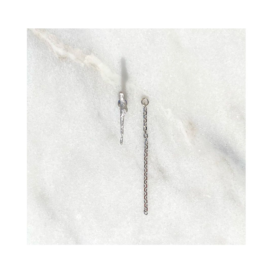 THE POURED SMALL EARRING - Silver