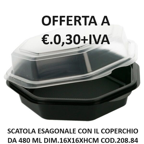 OFFERTA VASCHETTA ESAGONALE CON IL COPERCHIO DA 443-680-1064 ML FINO AD ESAUIRMENTO MERCE