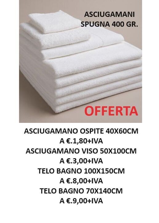 ASCIUGAMANI IN SPUGNA IN OFFERTA