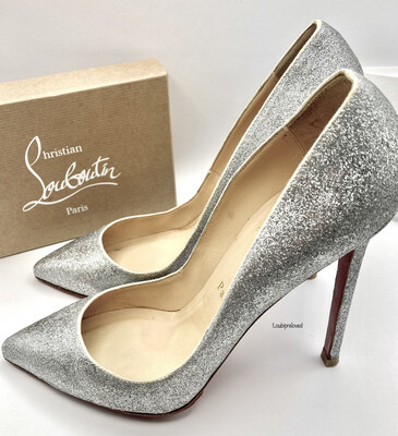 Christian Louboutin Pigalle Follies 120 Silver Glitter UK 6 (EU 39)