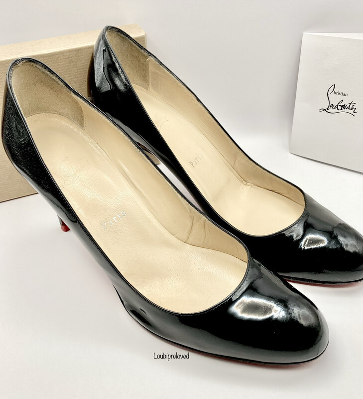 Christian Louboutin Simple Pump 85 Black Patent Calf UK 6.5 (EU 39.5)