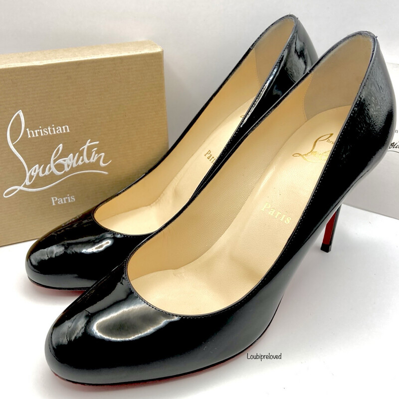 Christian Louboutin Fifi Courts 85 Black Patent Calf UK 5 (EU 38)