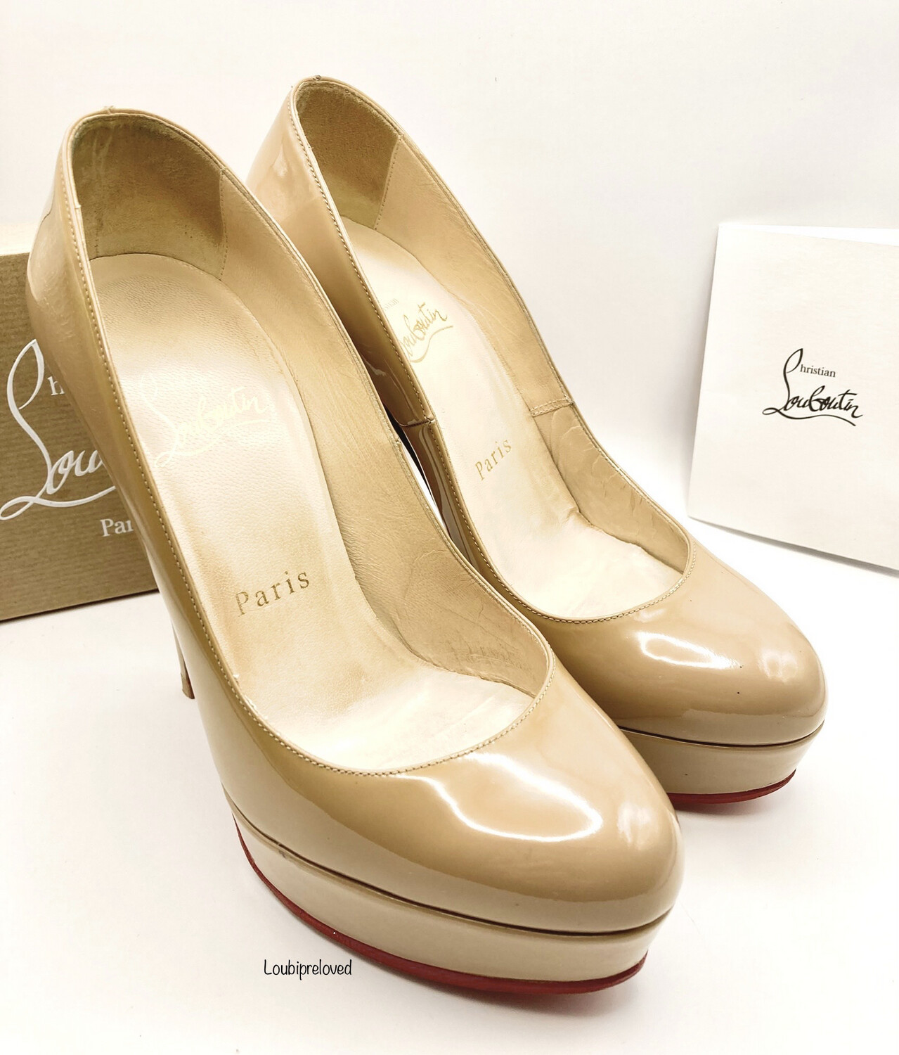 Christian Louboutin Bianca 140 Nude Patent Calf UK 2 (EU 35)