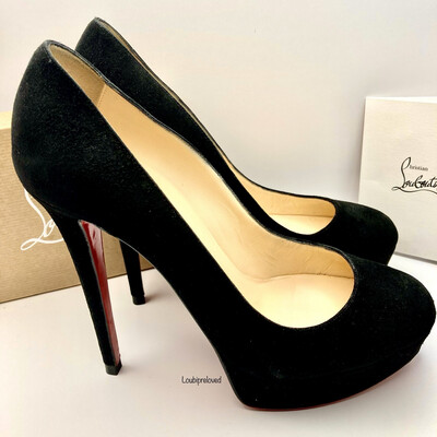 Christian Louboutin Bianca 140 Black Patent Calf UK 4 (EU 37) Christian Louboutin Bianca 140 Black Patent Calf UK 4 (EU 37)