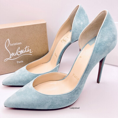 Christian Louboutin Iriza 100 Glitter Eve Lilac Silver Gold UK 5 EU 38
